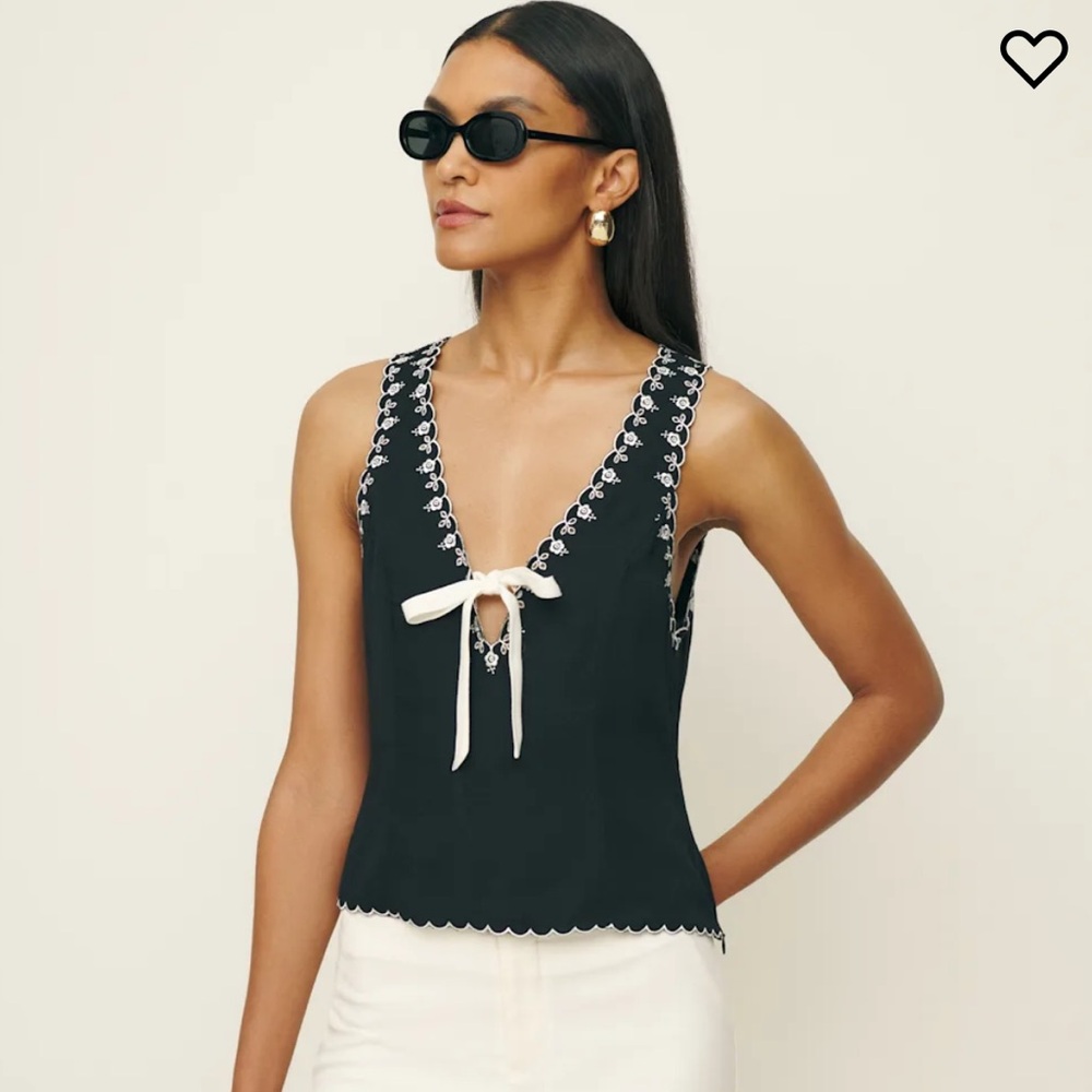 Reformation Marlena Top Black - Size 4